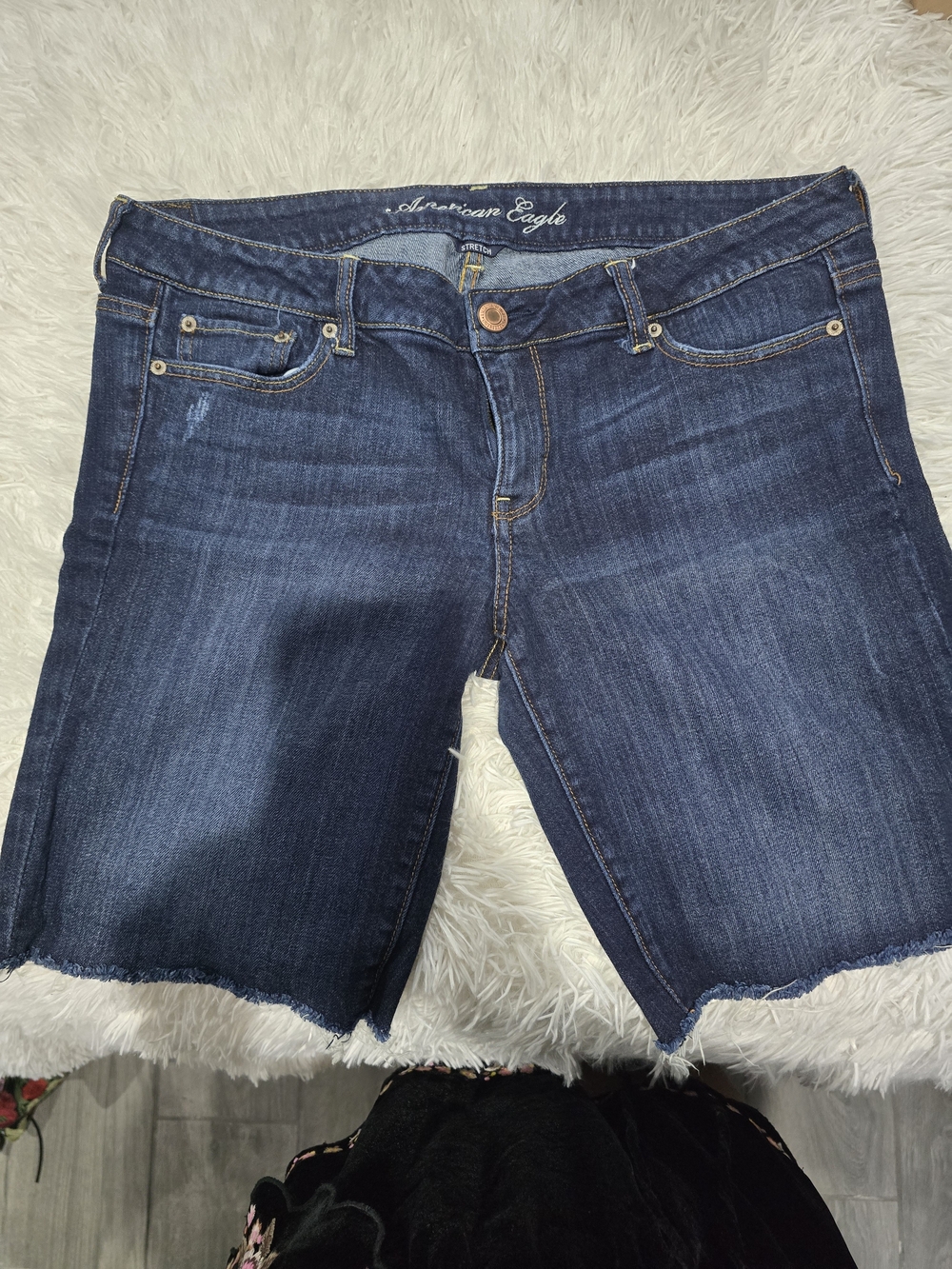American Eagle Outfitters Dark Indigo Cropped Denim Bermuda Shorts